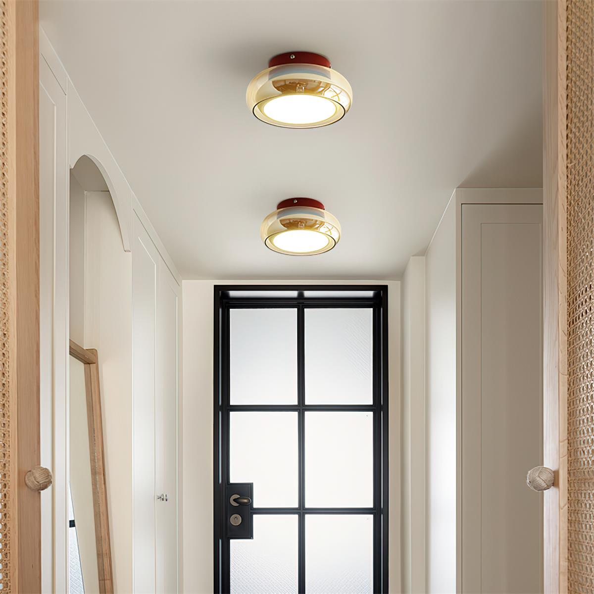 Plafoniera da Soffitto in Vetro Stile Retrò con LED Integrato