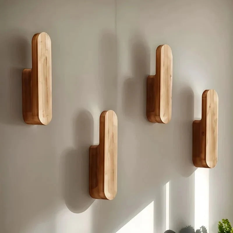 Rustikale Wandhaken Holz - 4 Stück Hakenleiste für Garderobe & Dekoration 3