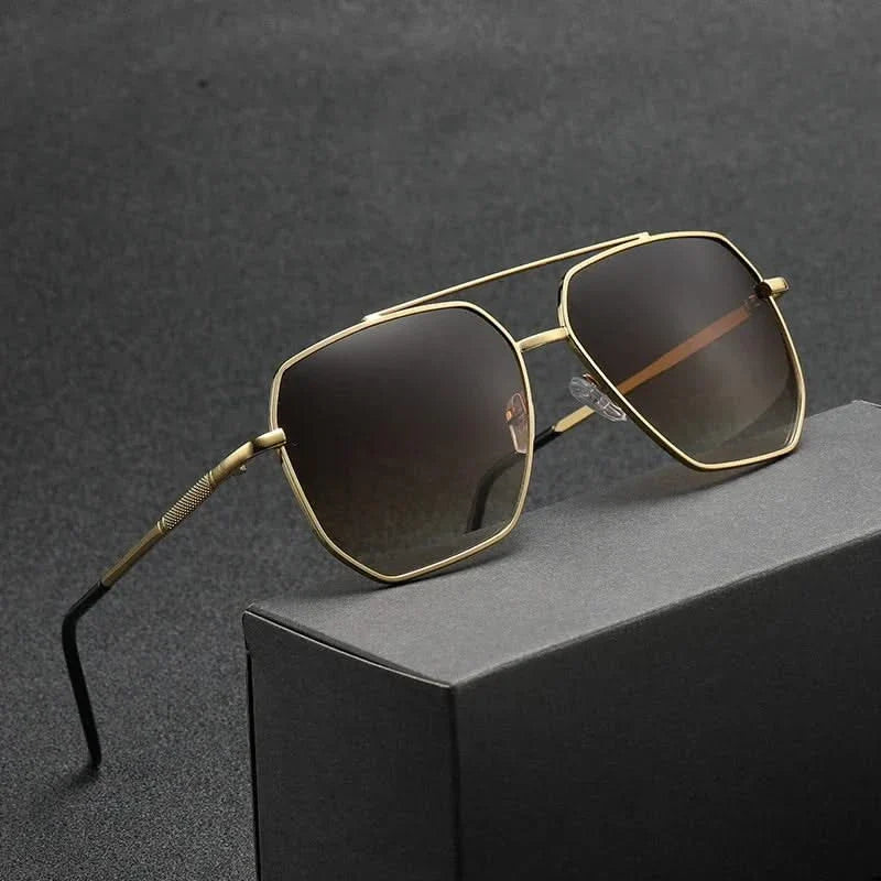 Occhiali da Sole Aviator Unisex con Montatura in Metallo e Lenti UV400