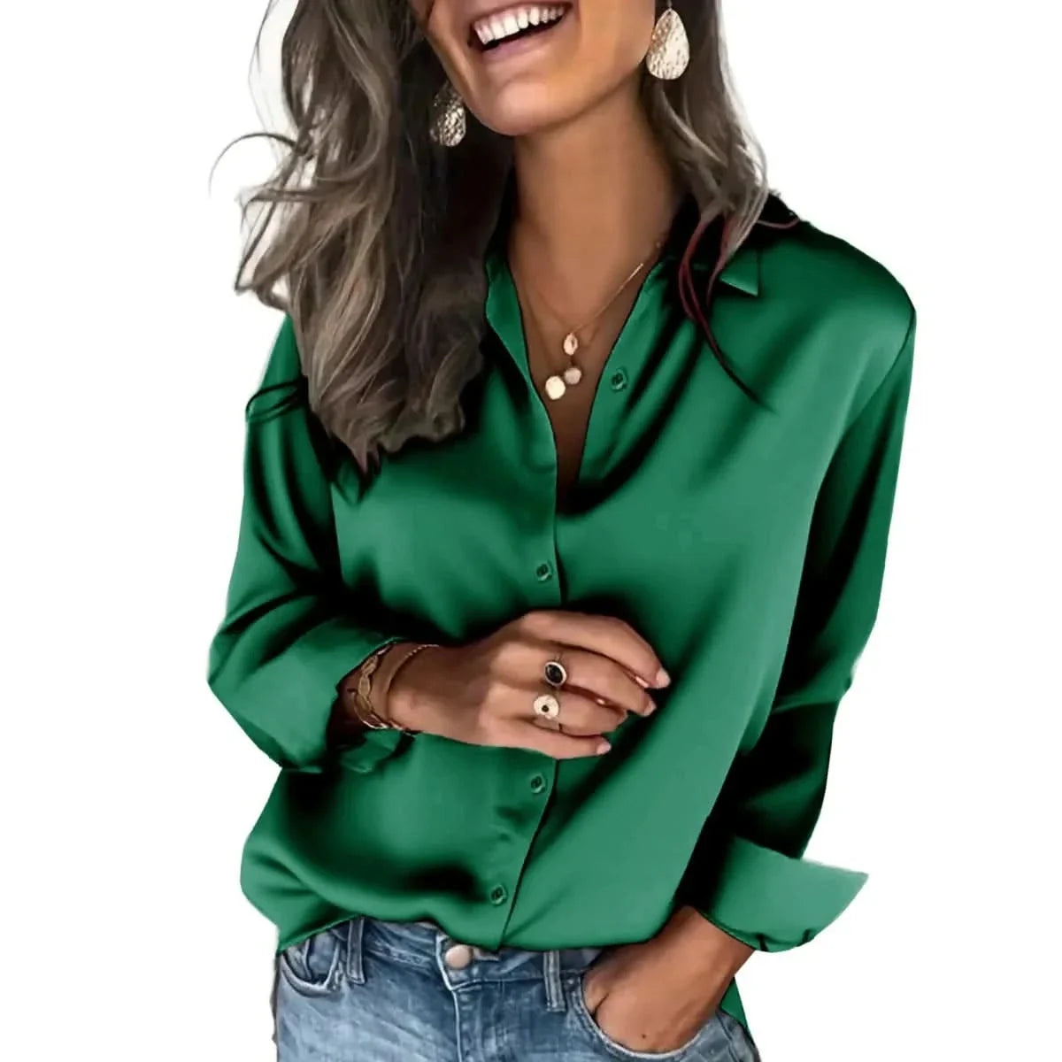 Camicia Donna a Bottoni Vestibilità Rilassata
