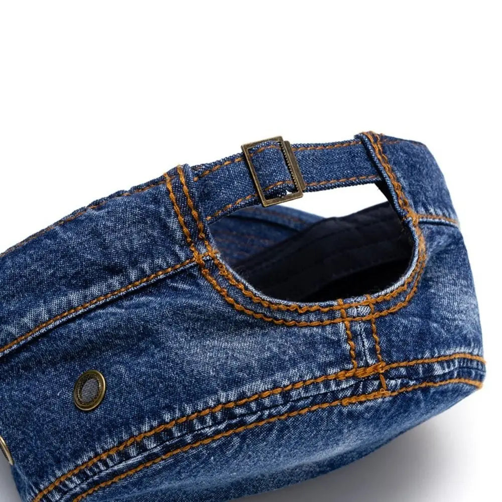 Cappello Cadetto in Denim Unisex con Visiera Rigida
