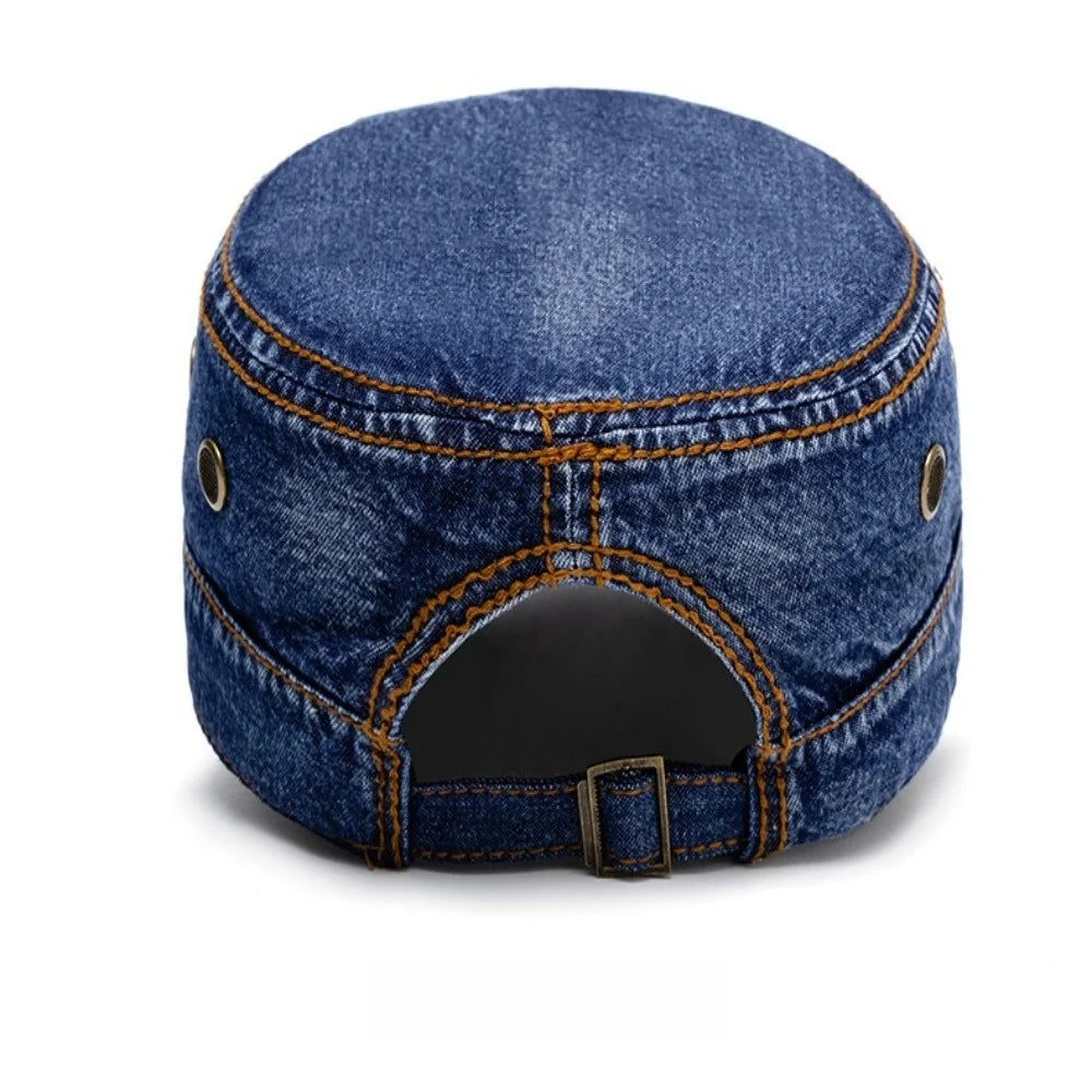 Cappello Cadetto in Denim Unisex con Visiera Rigida