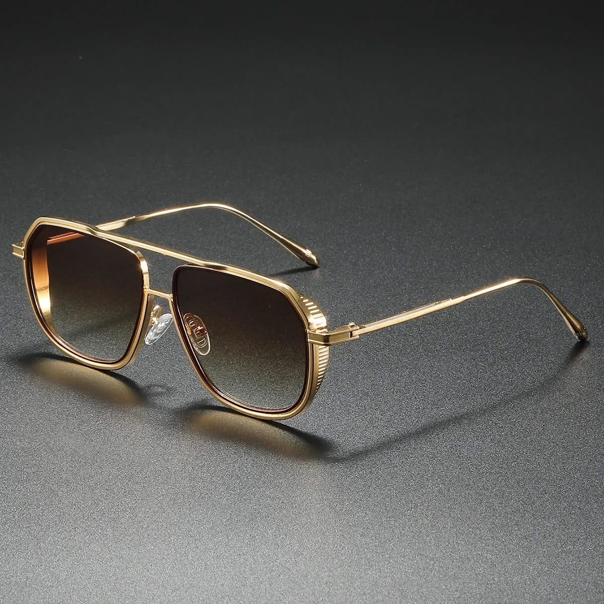 Occhiali da Sole Aviator Unisex in Metallo con Lenti Anti-Riflesso