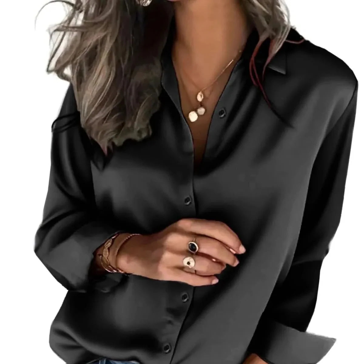 Camicia Donna a Bottoni Vestibilità Rilassata