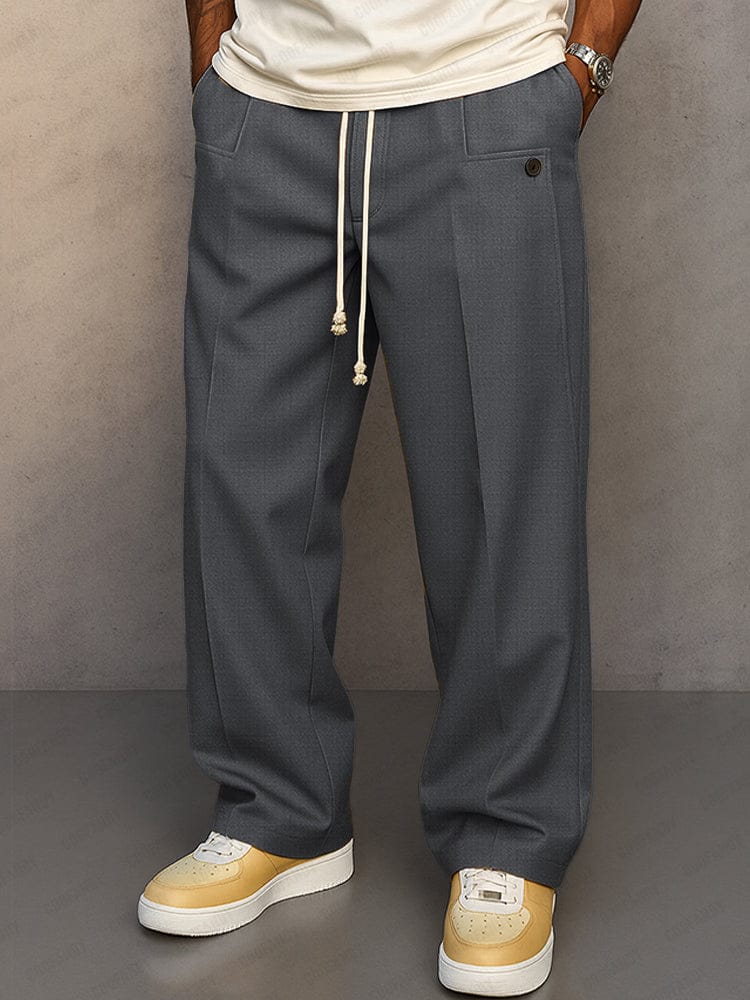 Pantaloni Slim Fit da Uomo – Con Zip e Vita Elastica, Adatti per Lavoro e Tempo Libero