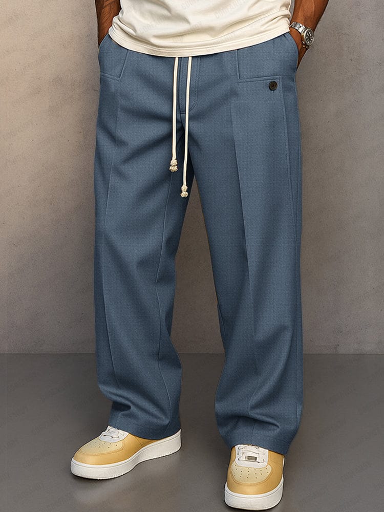 Pantaloni Slim Fit da Uomo – Con Zip e Vita Elastica, Adatti per Lavoro e Tempo Libero