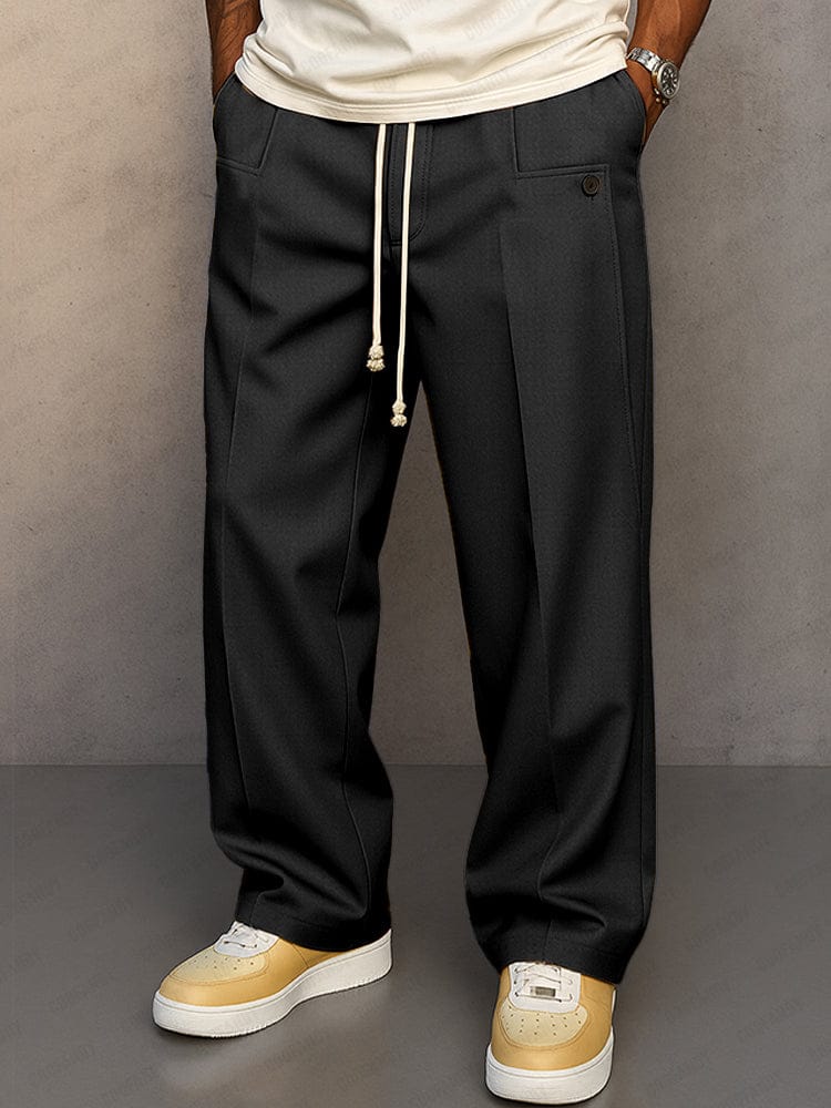 Pantaloni Slim Fit da Uomo – Con Zip e Vita Elastica, Adatti per Lavoro e Tempo Libero