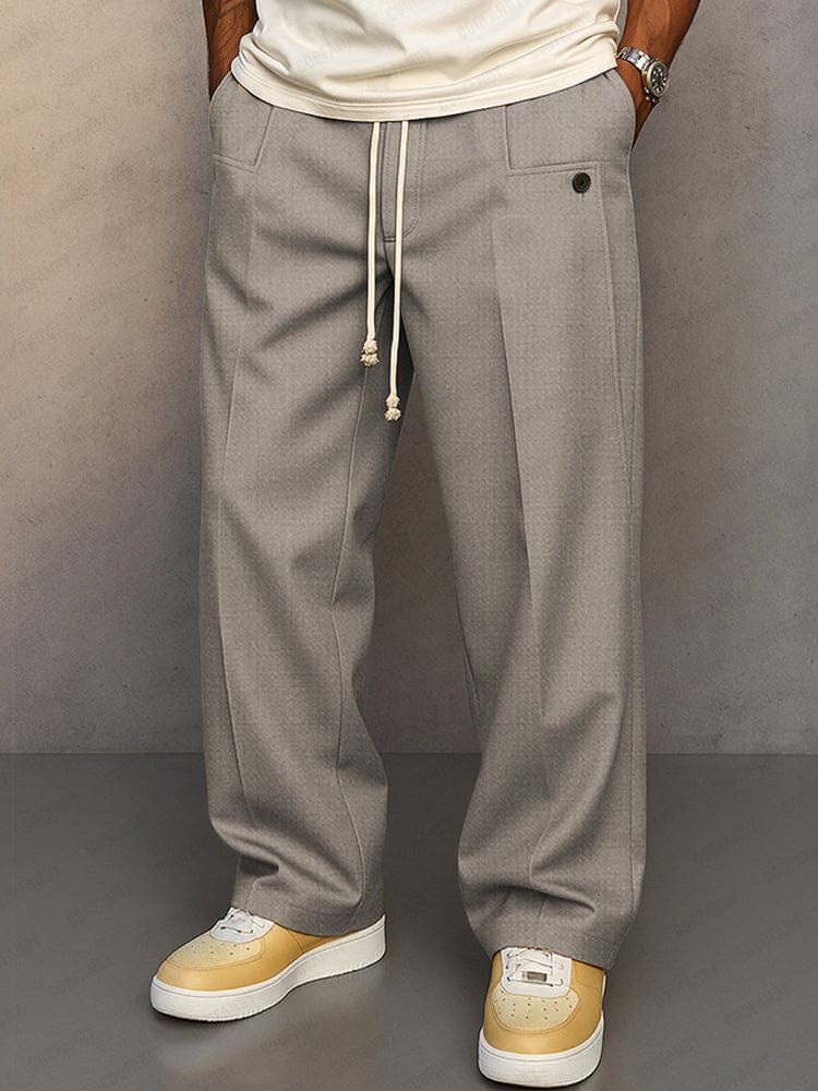 Pantaloni Slim Fit da Uomo – Con Zip e Vita Elastica, Adatti per Lavoro e Tempo Libero