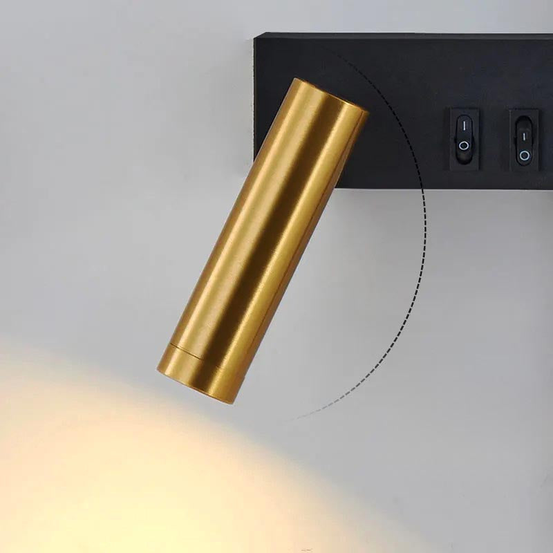 Lampada da Parete LED con Barra Verticale e Faretto Orientabile