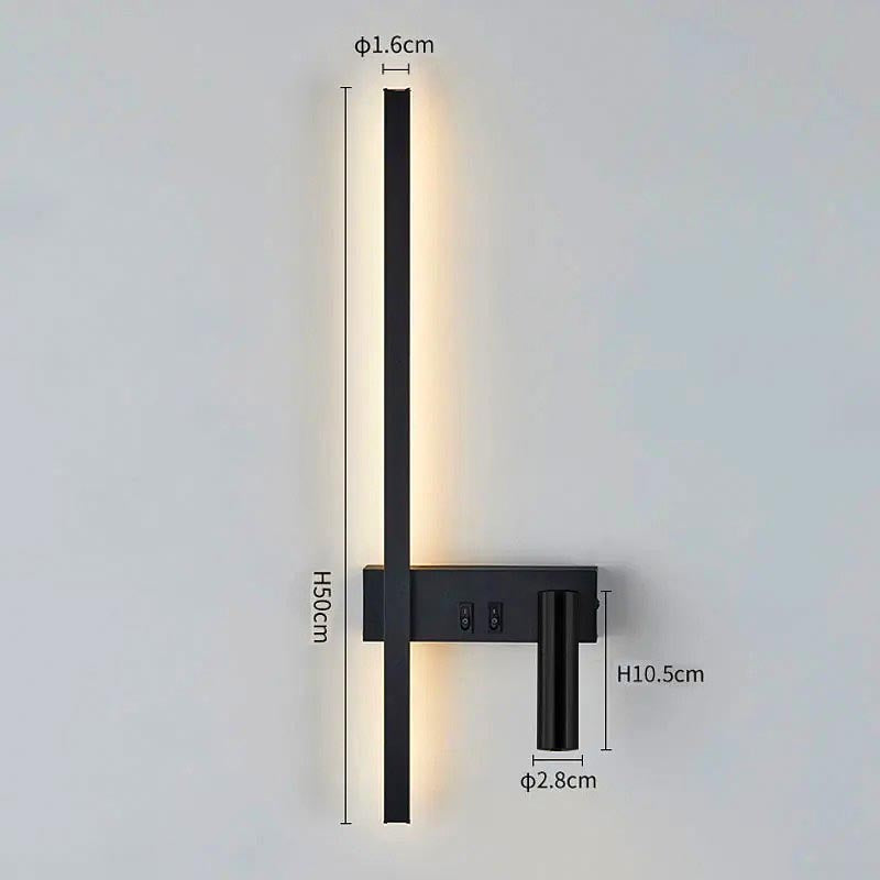 Lampada da Parete LED con Barra Verticale e Faretto Orientabile
