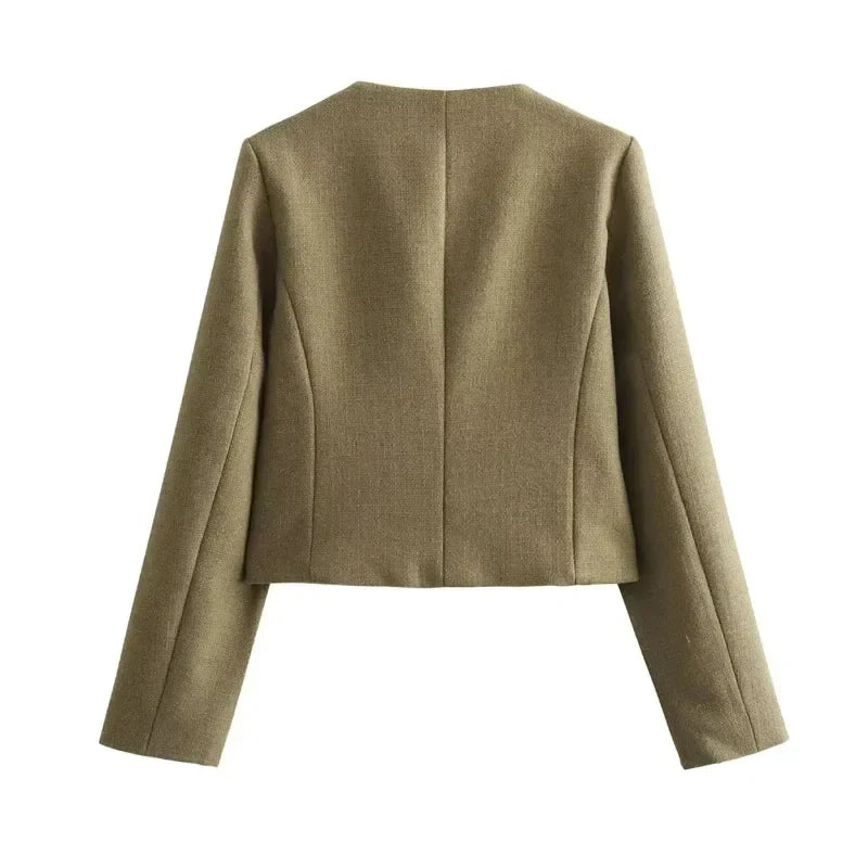 Donna - Bomber cropped - Collo rotondo