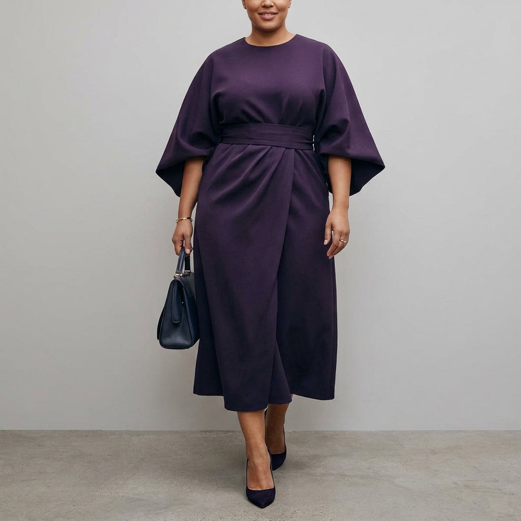 Abito Lungo Donna Maxi con Maniche a Pipistrello