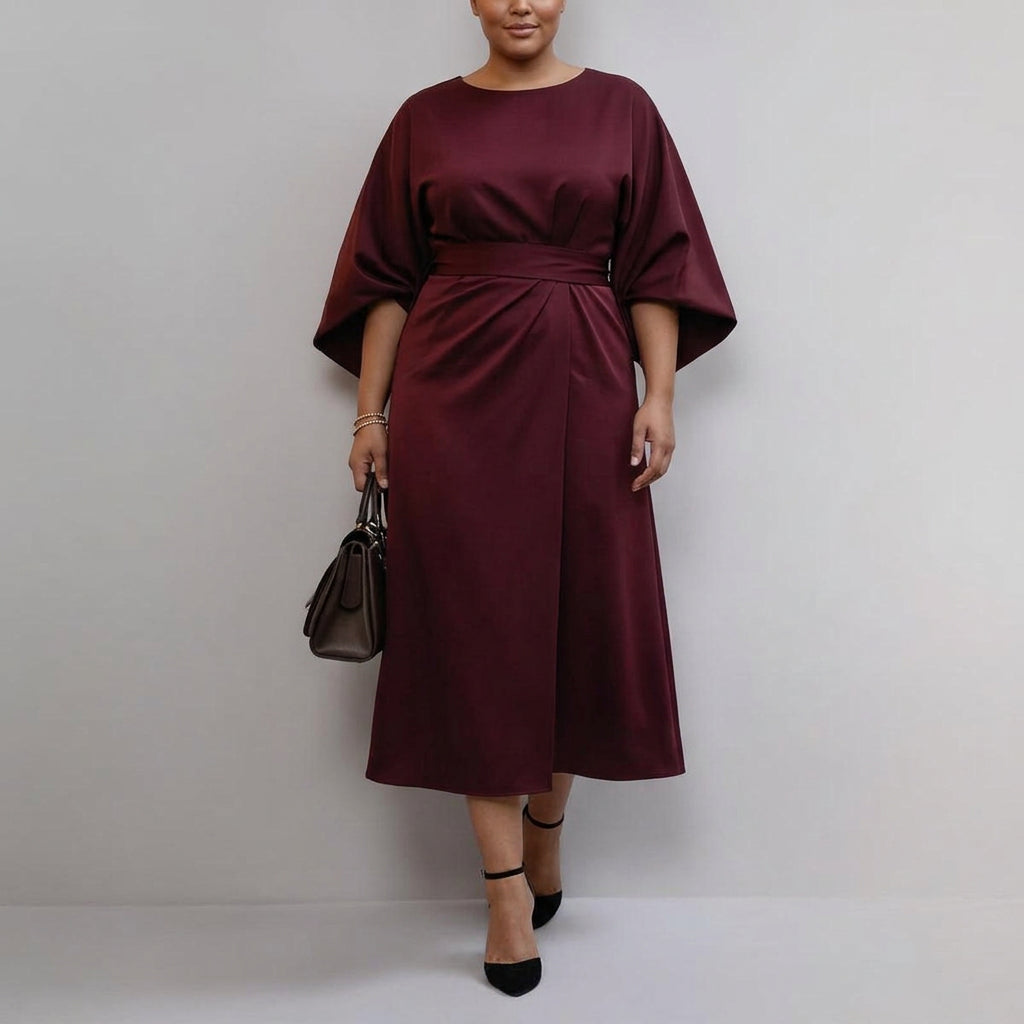Abito Lungo Donna Maxi con Maniche a Pipistrello