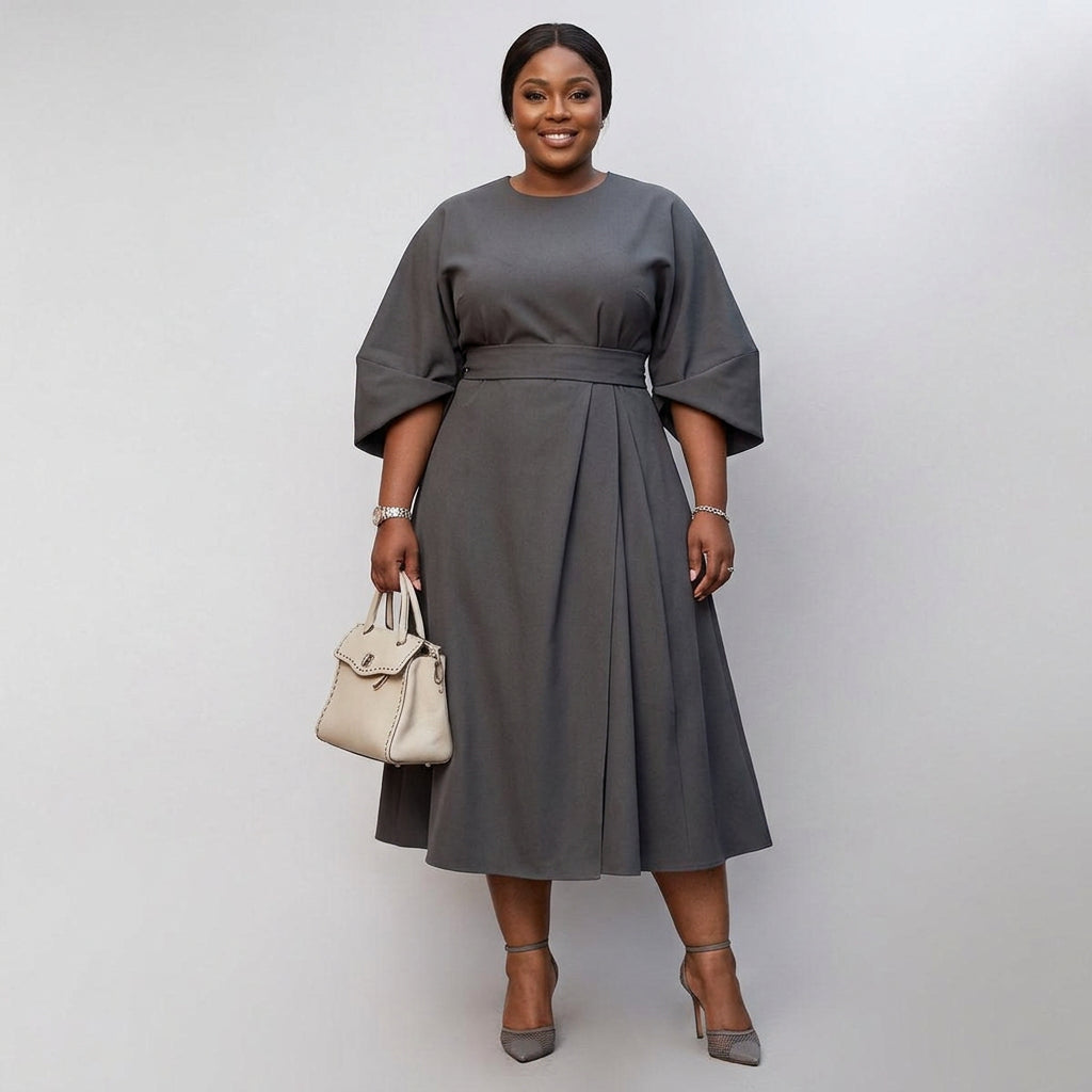 Abito Lungo Donna Maxi con Maniche a Pipistrello
