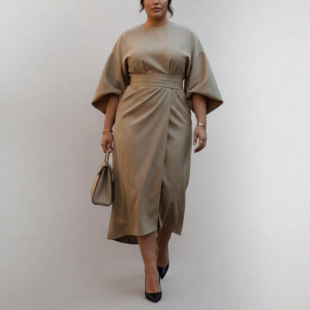 Abito Lungo Donna Maxi con Maniche a Pipistrello