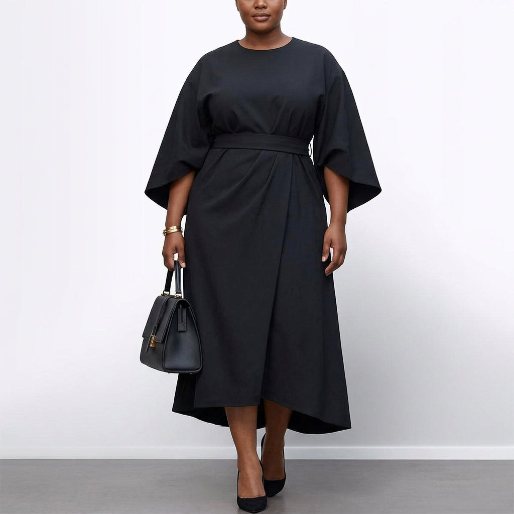 Abito Lungo Donna Maxi con Maniche a Pipistrello