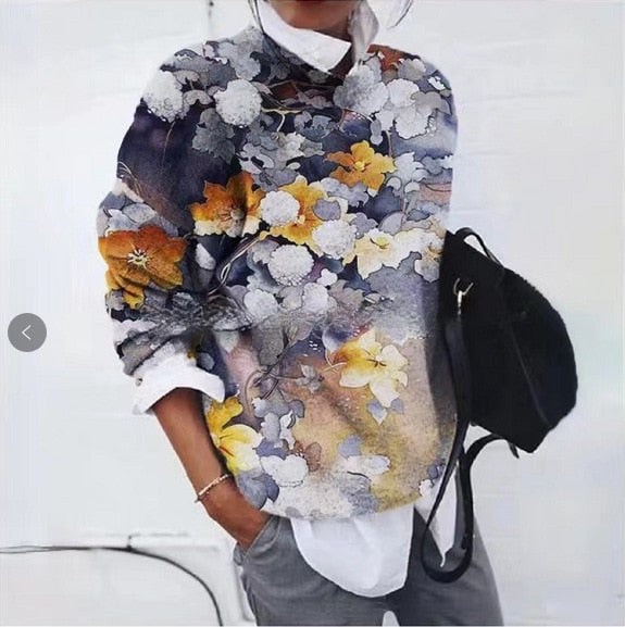 Maglione Donna Fantasia Floreale a Maglia Morbida