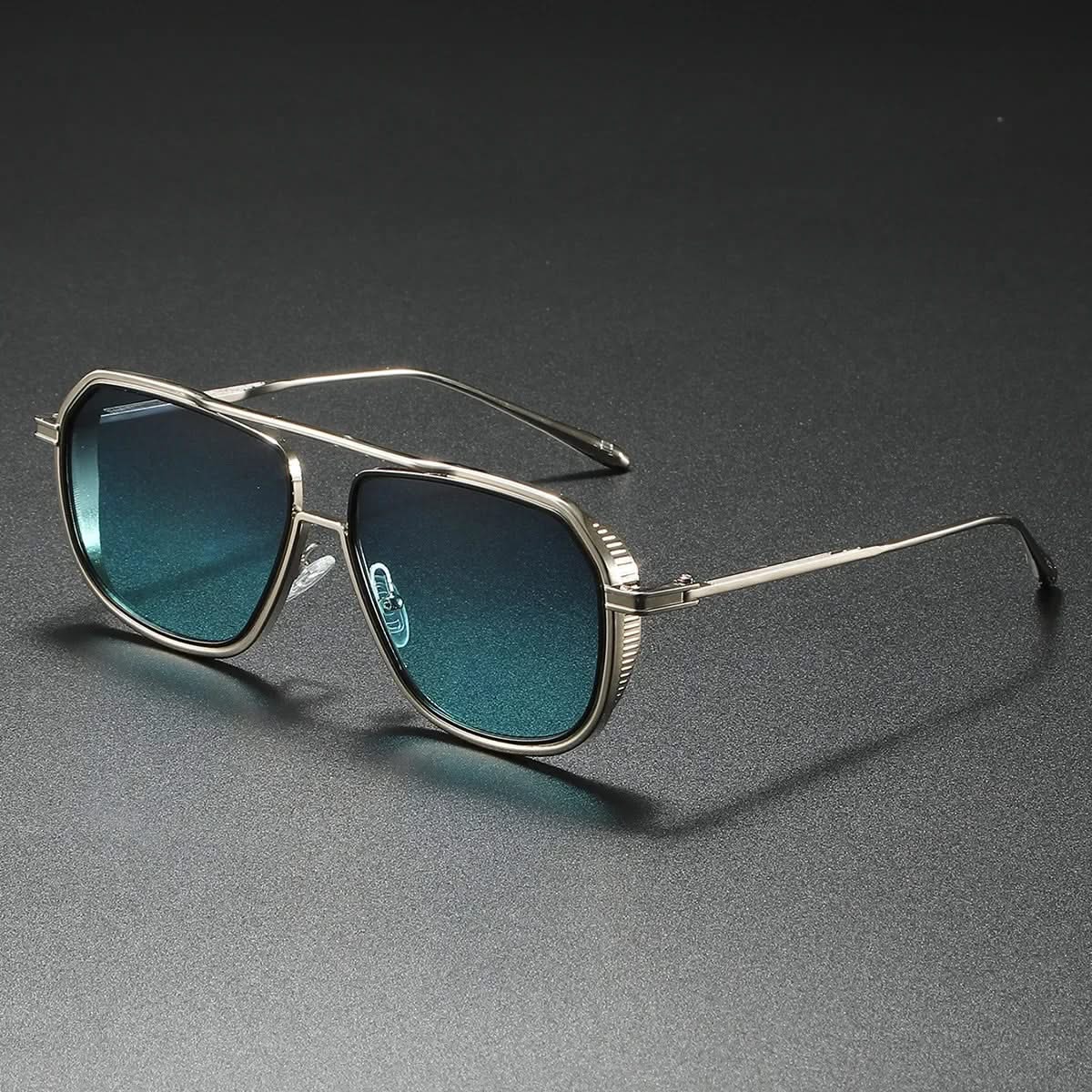 Occhiali da Sole Aviator Unisex in Metallo con Lenti Anti-Riflesso
