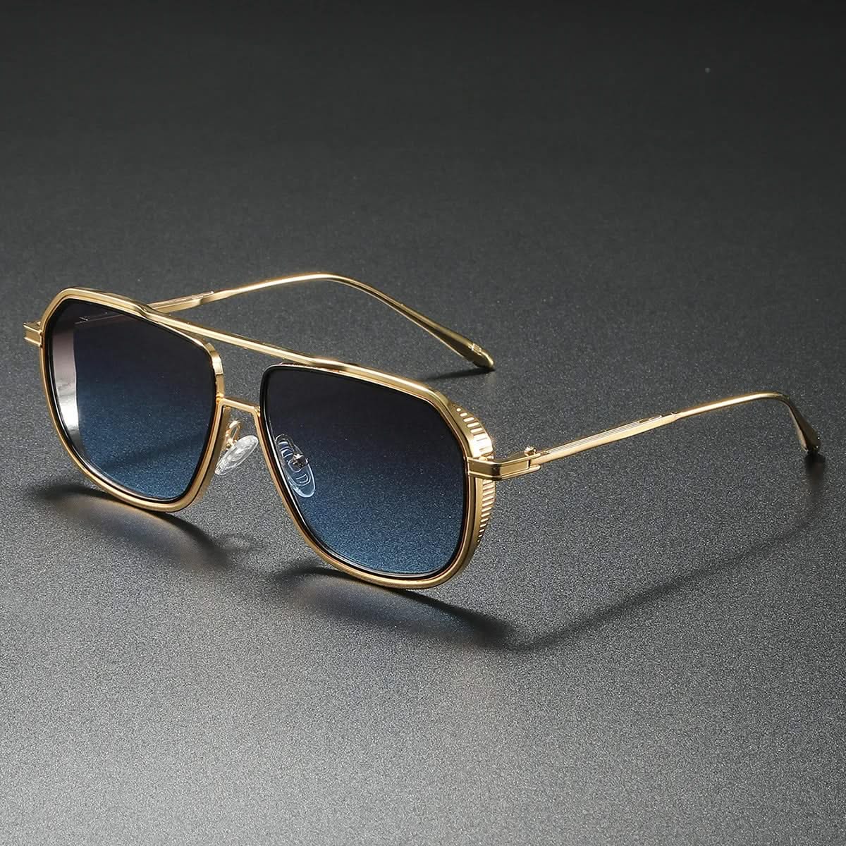 Occhiali da Sole Aviator Unisex in Metallo con Lenti Anti-Riflesso