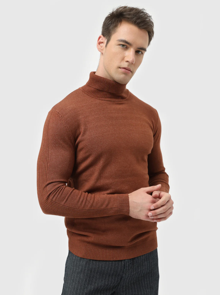 Maglione Dolcevita Uomo in Maglia Fine