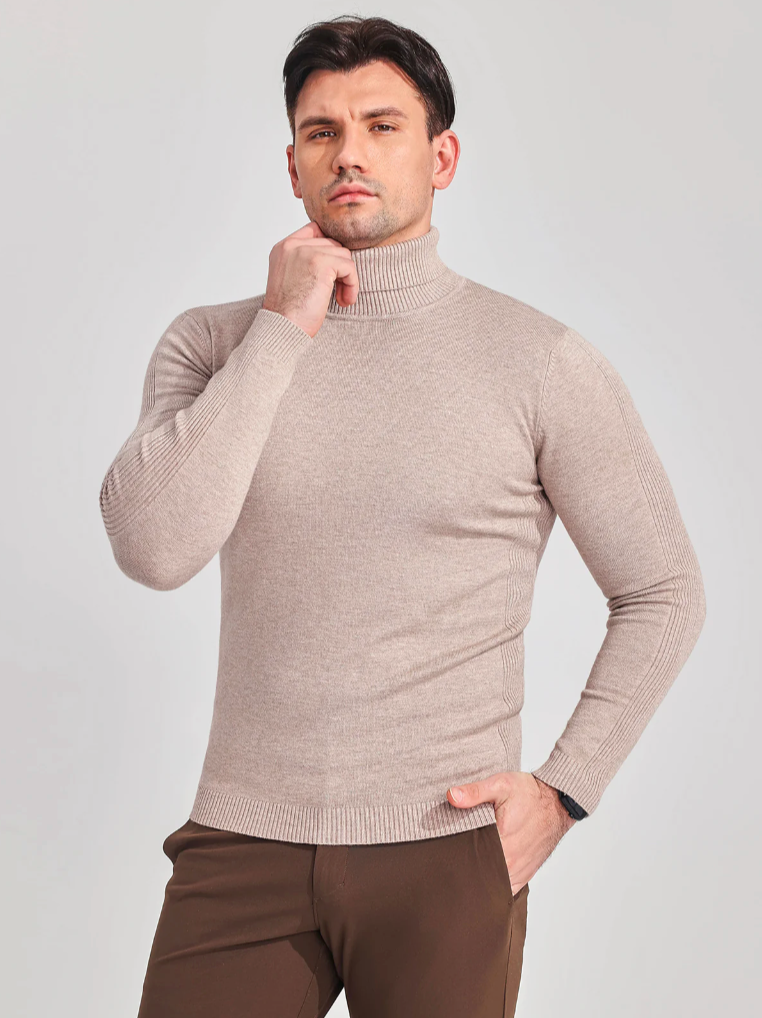 Maglione Dolcevita Uomo in Maglia Fine