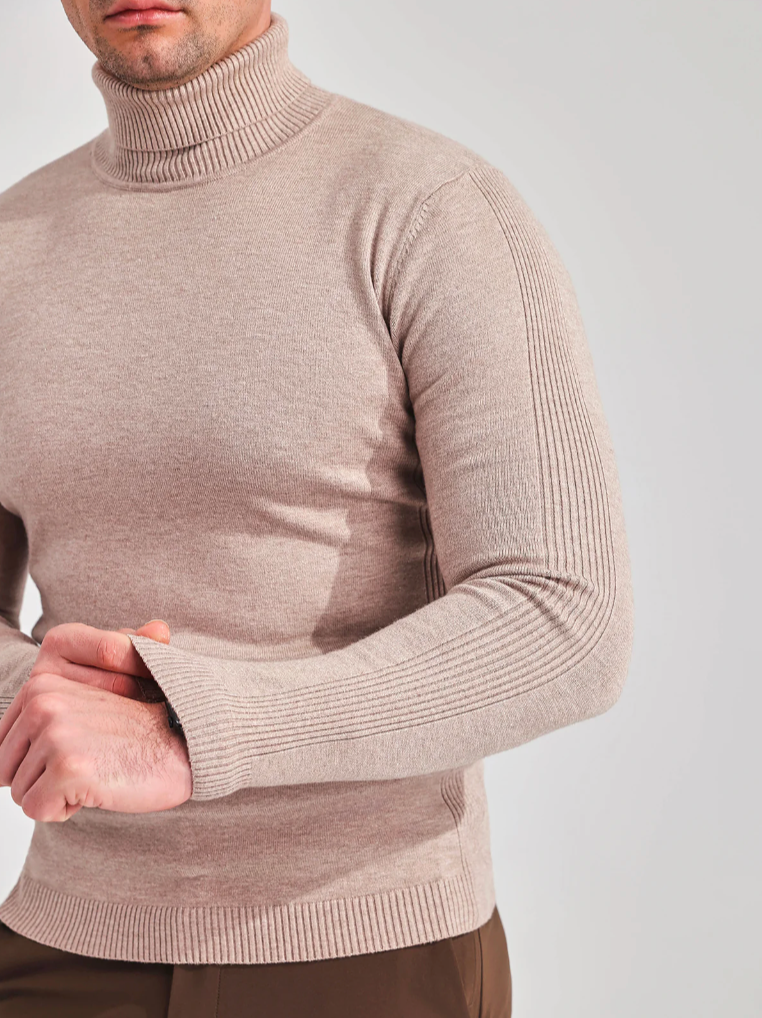Maglione Dolcevita Uomo in Maglia Fine