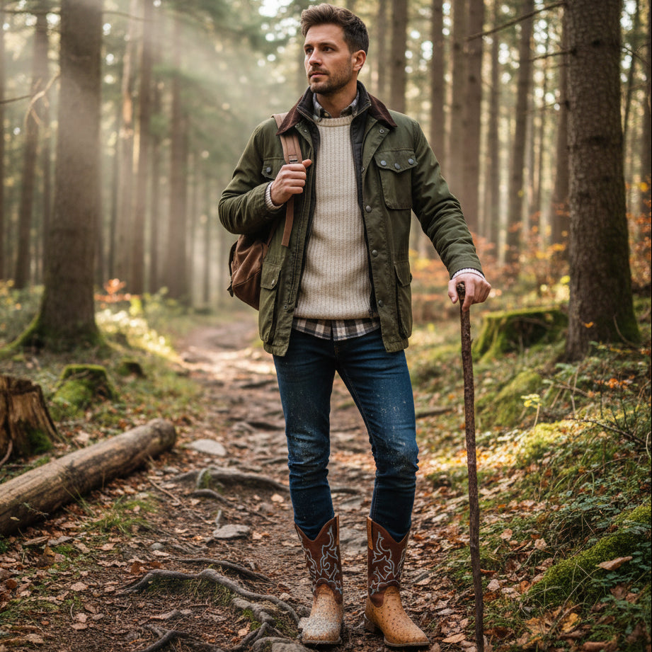 Camperos Uomo in Pelle Esotica Stile Western