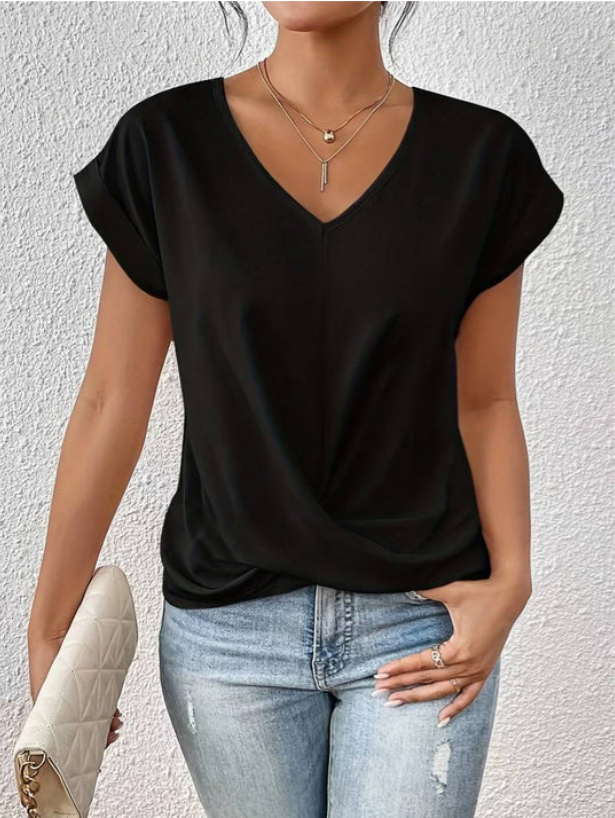 Blusa Sottile da Donna – Casual con Scollatura a V per Uso Quotidiano
