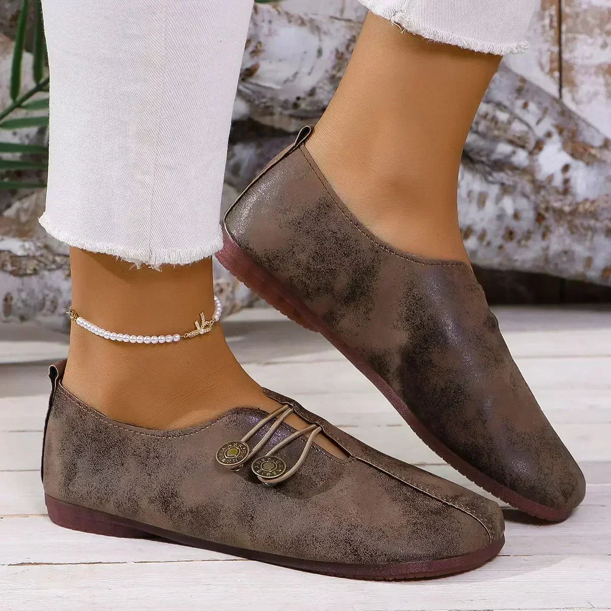 Mocassini Donna in Camoscio con Chiusura Elastica