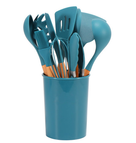 Silicone Cooking Utensils Set - 12pc Heat Resistant Kitchen Tools 9