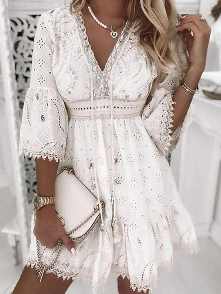 Abito A-line da Donna – Adatto per l'Estate, Uso Casual, Con Zip e Senza Maniche
