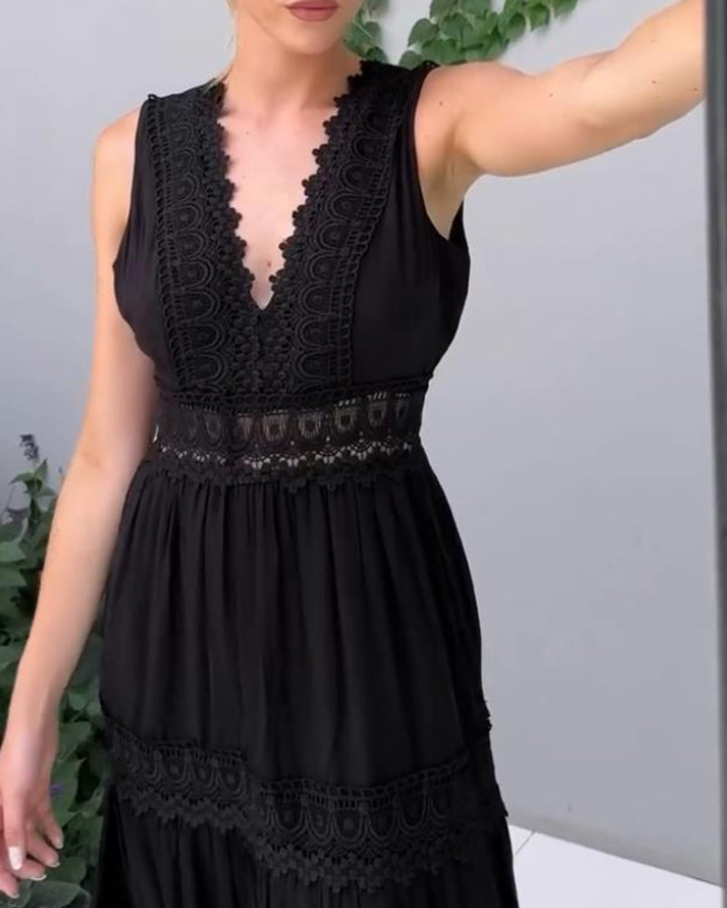 Abito A-line da Donna – Con Scollatura a V, Adatto per Occasioni Festive
