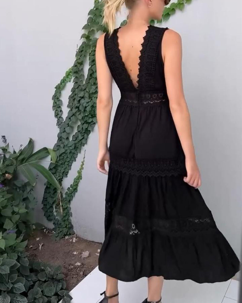 Abito A-line da Donna – Con Scollatura a V, Adatto per Occasioni Festive
