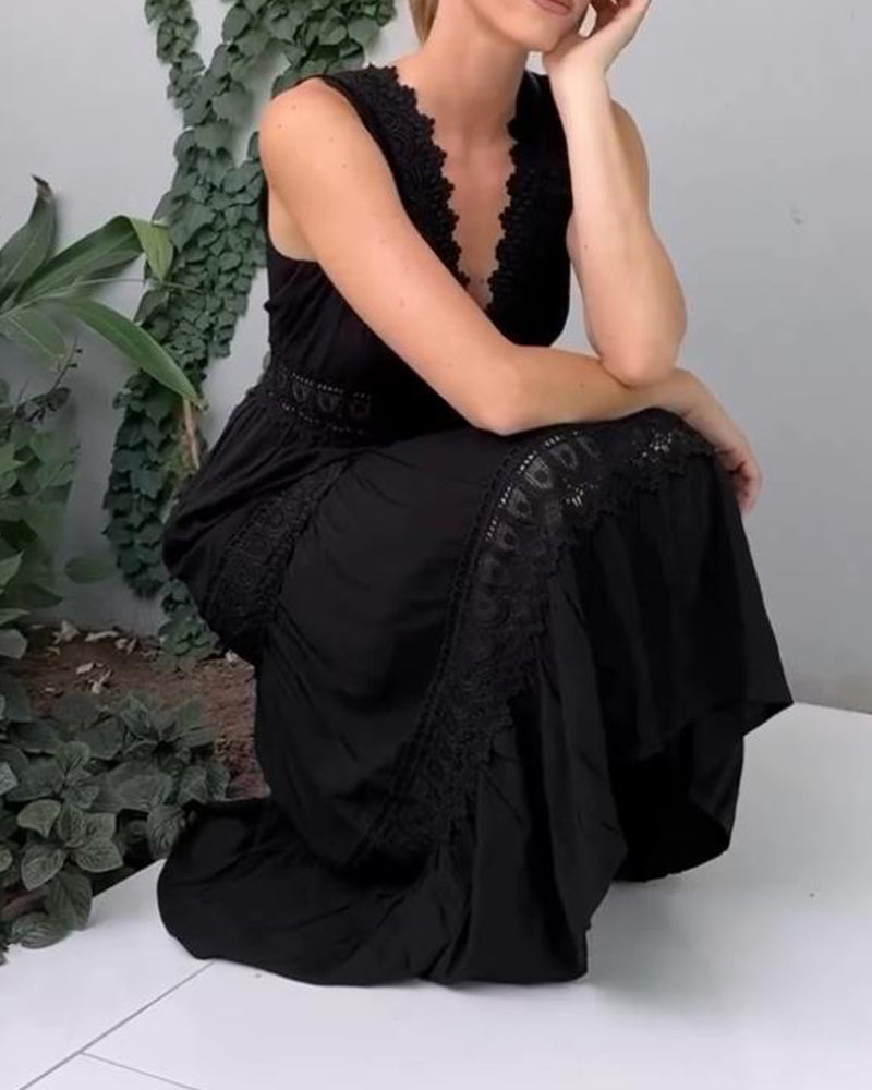 Abito A-line da Donna – Con Scollatura a V, Adatto per Occasioni Festive
