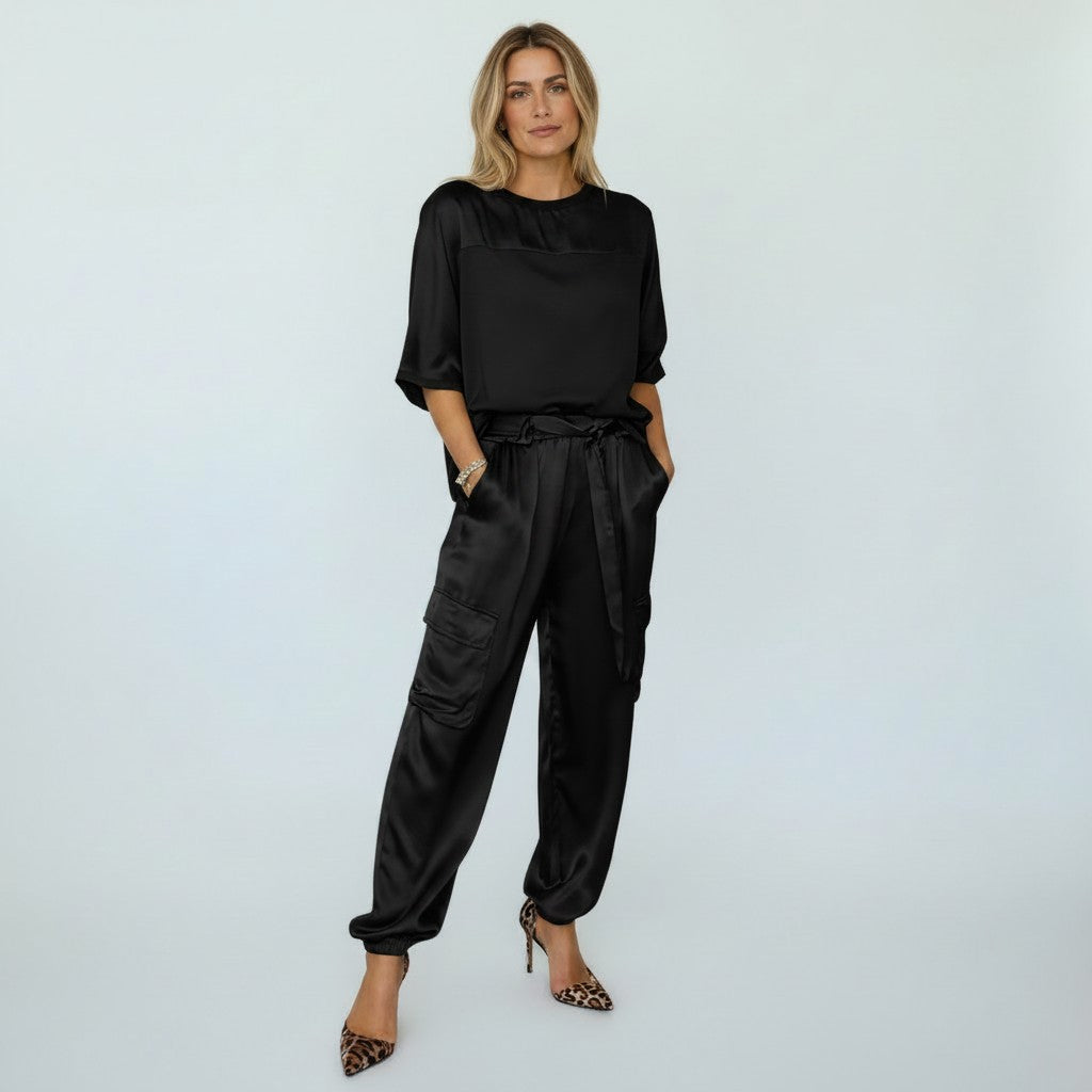Completo Donna Due Pezzi con Tasche e Vita Elastica