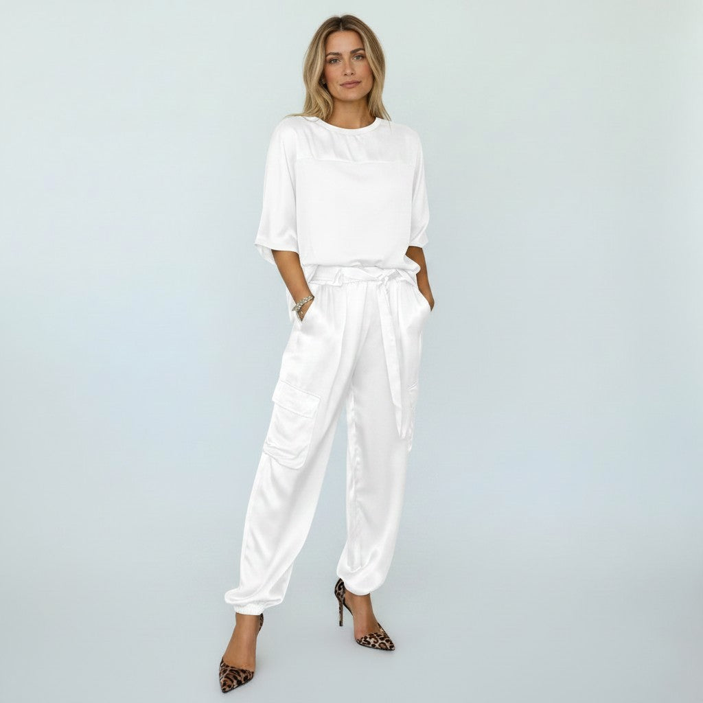 Completo Donna Due Pezzi con Tasche e Vita Elastica