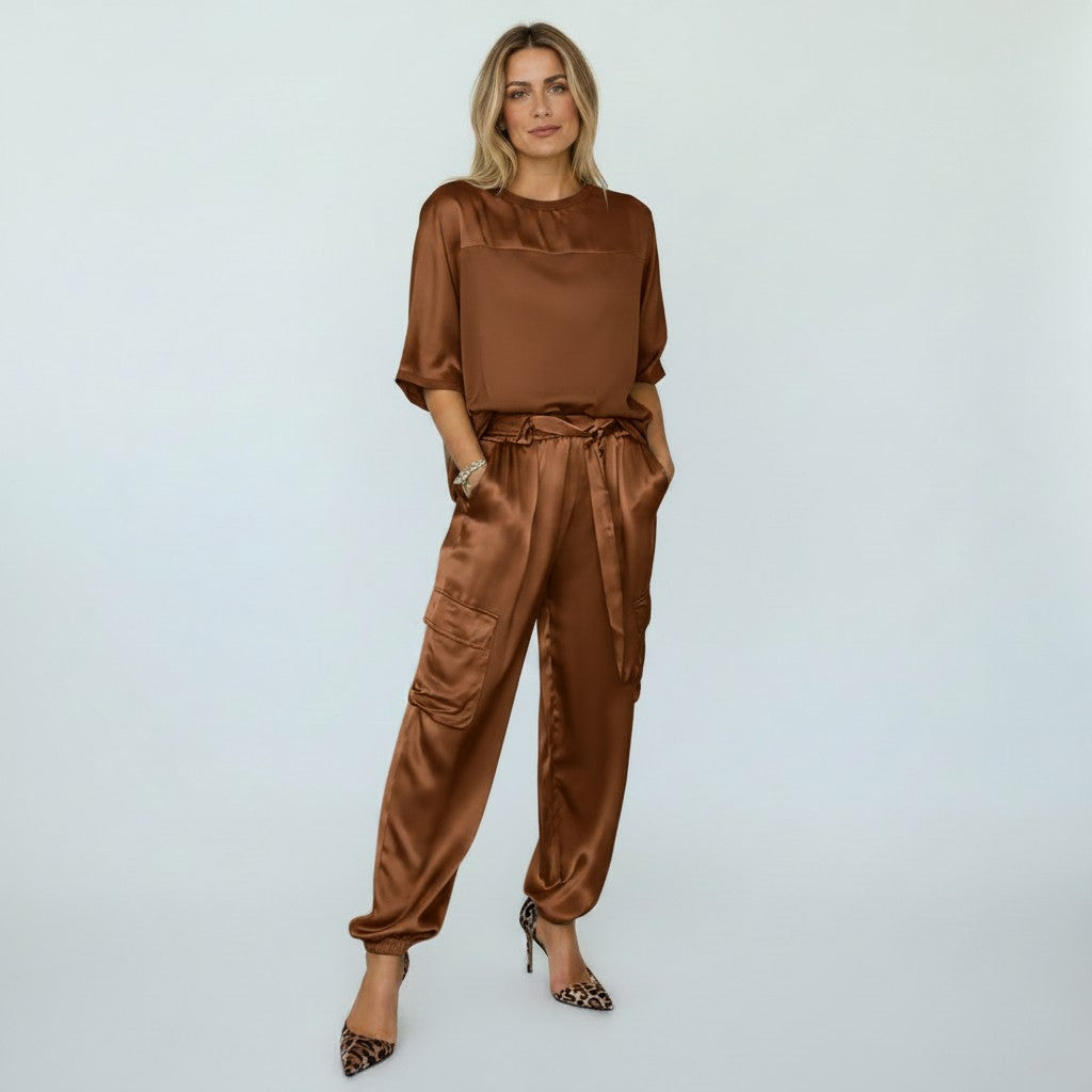 Completo Donna Due Pezzi con Tasche e Vita Elastica