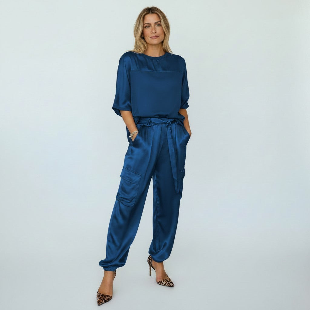 Completo Donna Due Pezzi con Tasche e Vita Elastica