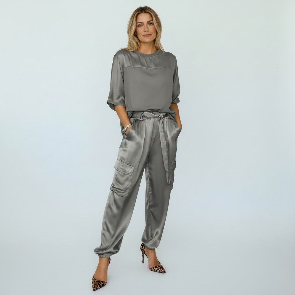 Completo Donna Due Pezzi con Tasche e Vita Elastica