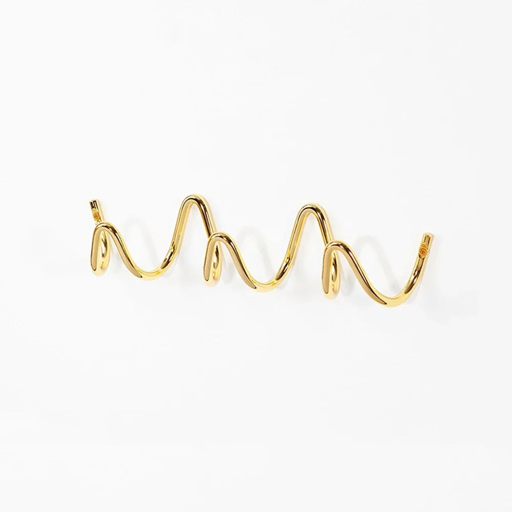 Appendiabiti da Parete in Ferro Battuto – Design Ondulato con Ganci