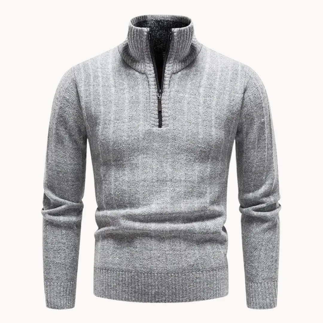 Maglione Slim Fit da Uomo – Con Zip a Quarto e Collo Alto, Adatto per Uso Casual e Quotidiano