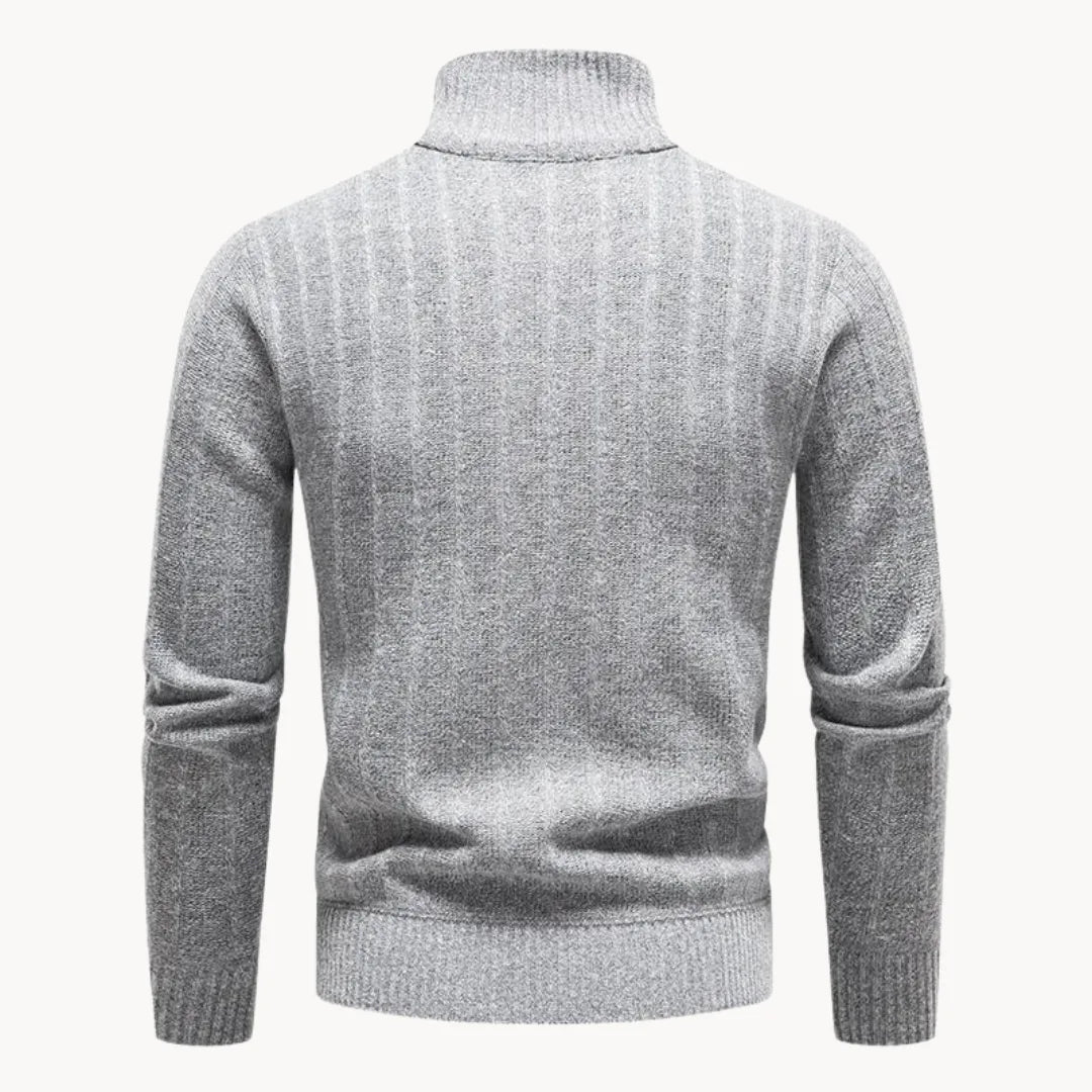 Maglione Slim Fit da Uomo – Con Zip a Quarto e Collo Alto, Adatto per Uso Casual e Quotidiano