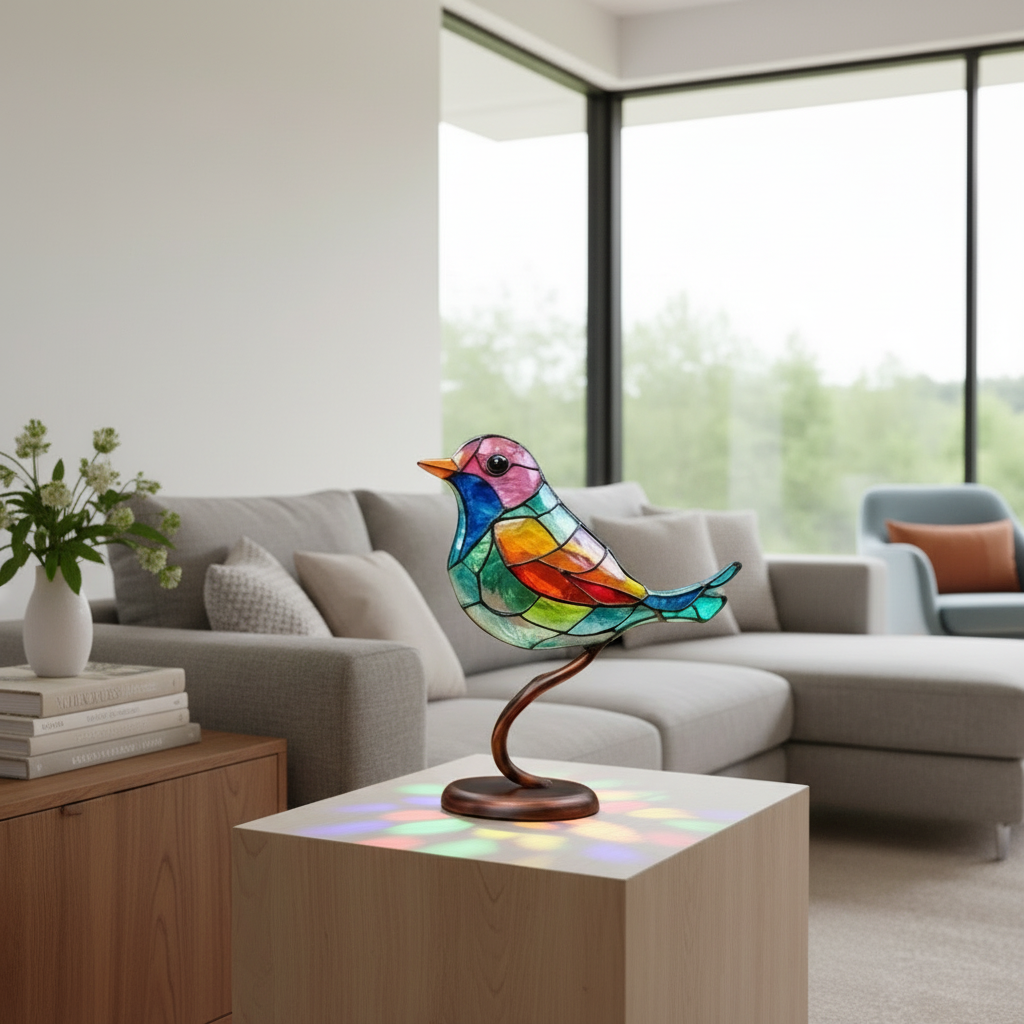 Statua Uccello in Acrilico - Decorazione Casa Colorata, 25 cm