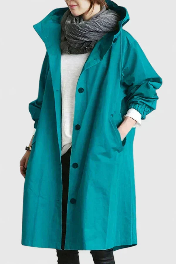 Cappotto Donna Oversize con Cappuccio Regolabile