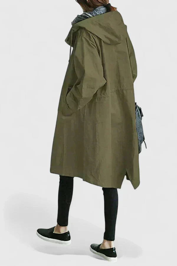 Cappotto Donna Oversize con Cappuccio Regolabile