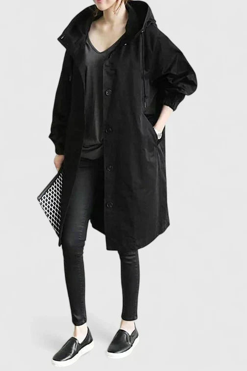 Cappotto Donna Oversize con Cappuccio Regolabile