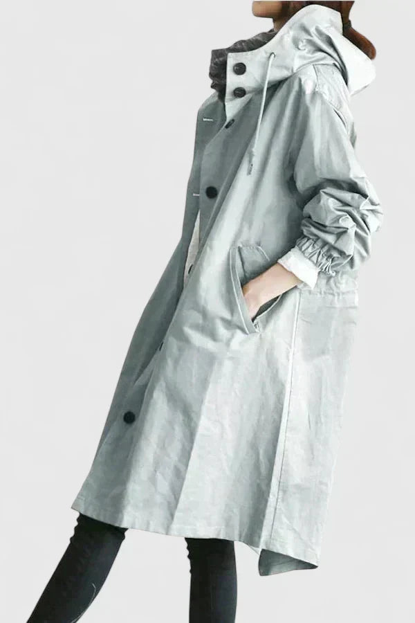 Cappotto Donna Oversize con Cappuccio Regolabile