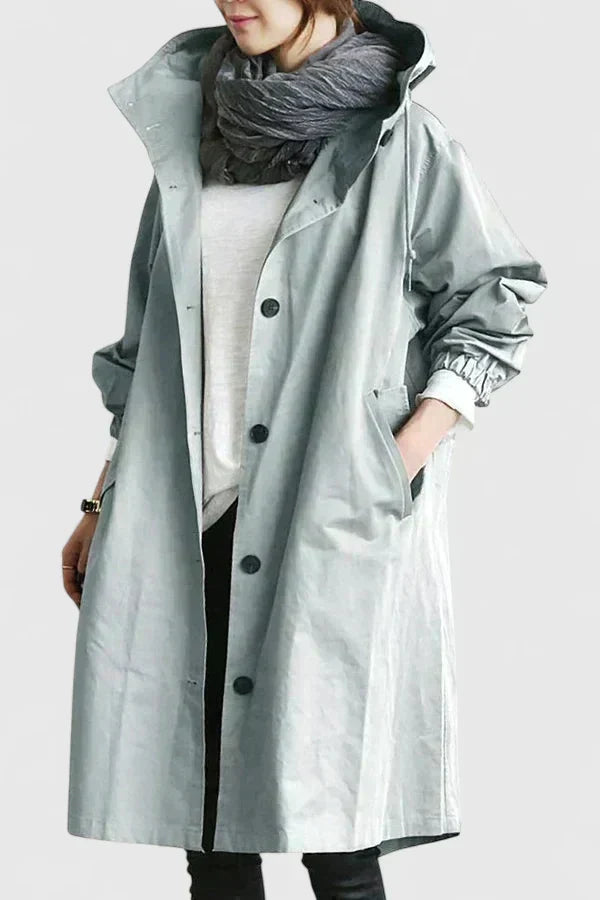 Cappotto Donna Oversize con Cappuccio Regolabile