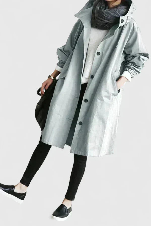 Cappotto Donna Oversize con Cappuccio Regolabile