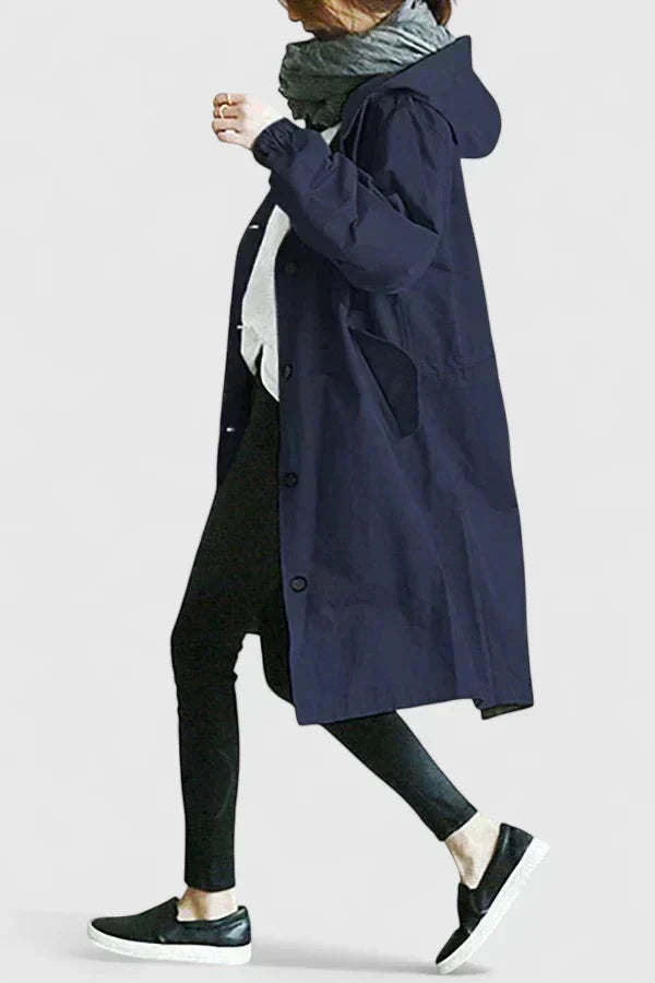 Cappotto Donna Oversize con Cappuccio Regolabile